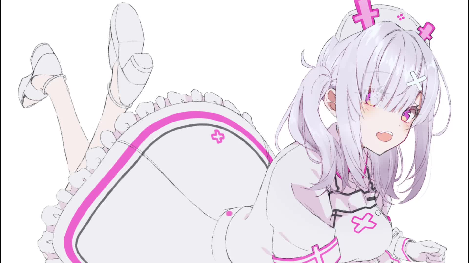 vtuber 健屋花那 超薄肉丝 裸足 高跟凉鞋 足交 打飞机 手脚并用