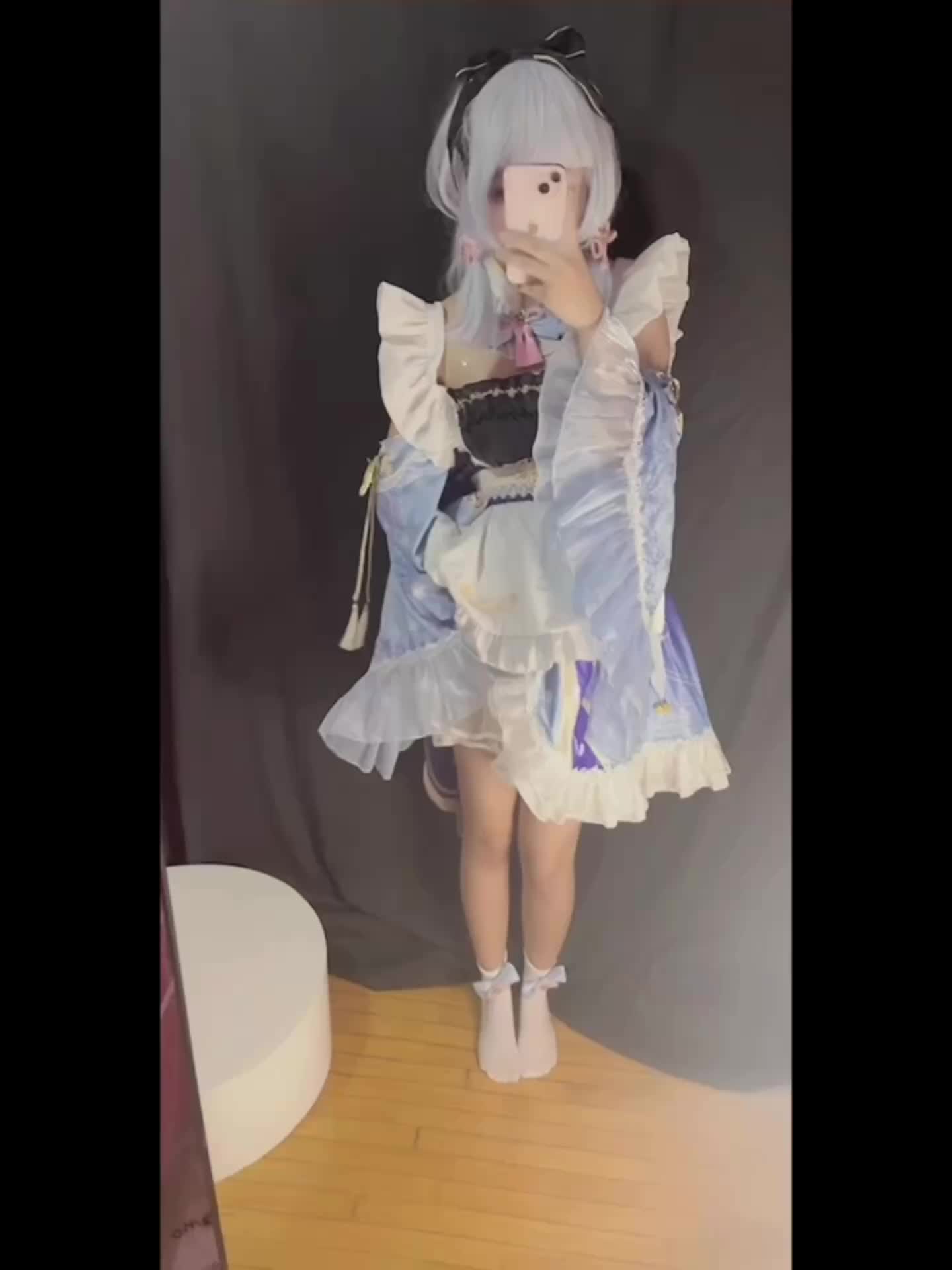 原神 神里绫华 女仆装 白袜 揉胸 秀足